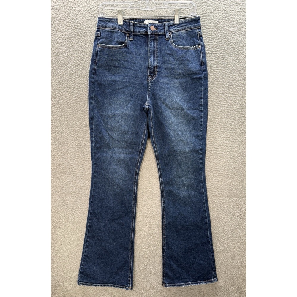 Just Black Denim Jeans Womens 29 Blue Madeline High Rise Slim‎ Flare Distressed